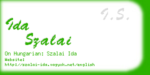 ida szalai business card